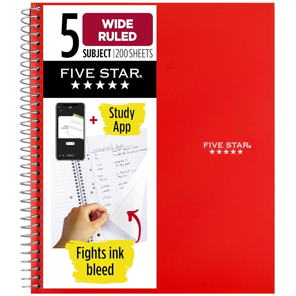 【未開封】A&G NEXT BREAKS FIVE STARS BEST Amazon.com : Five Star Spiral Notebook + Study App, 5